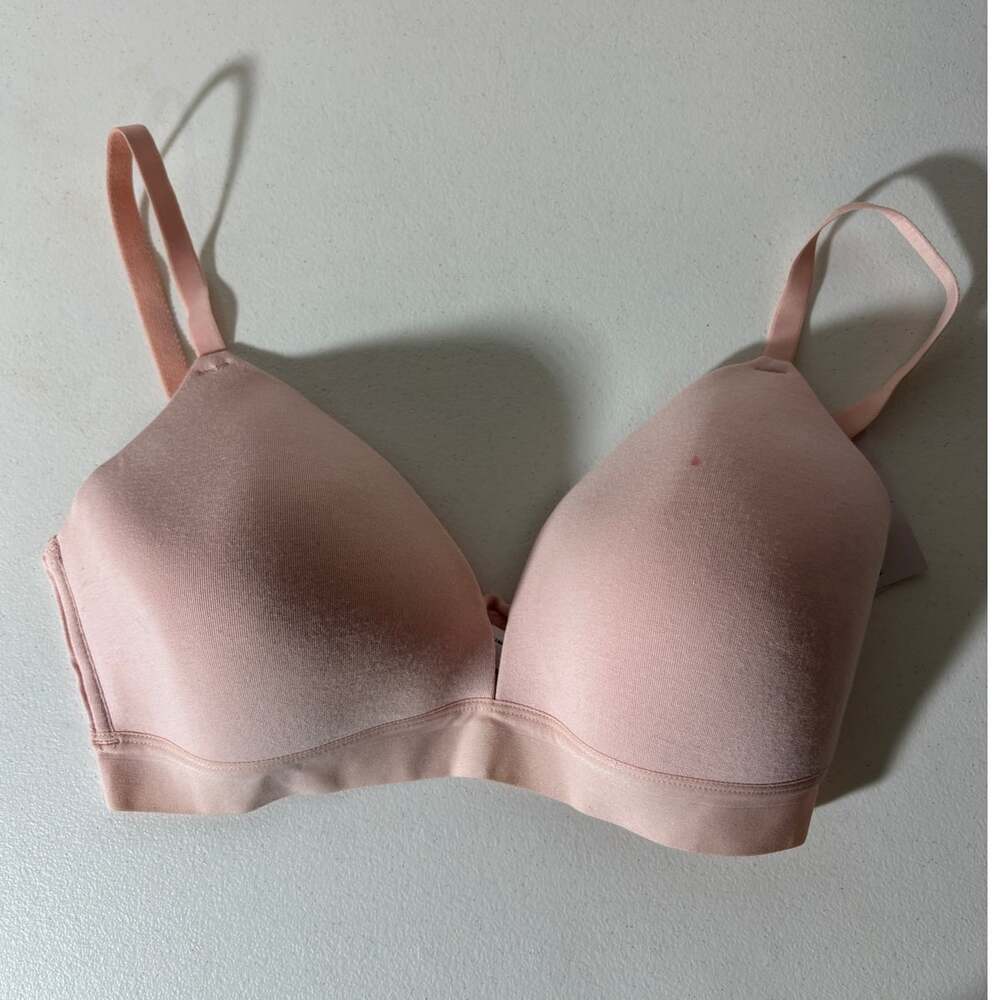 Auden Size 36D New w/ Flaw Lightly Lined Pink Wirefree Bra Adjustable Straps